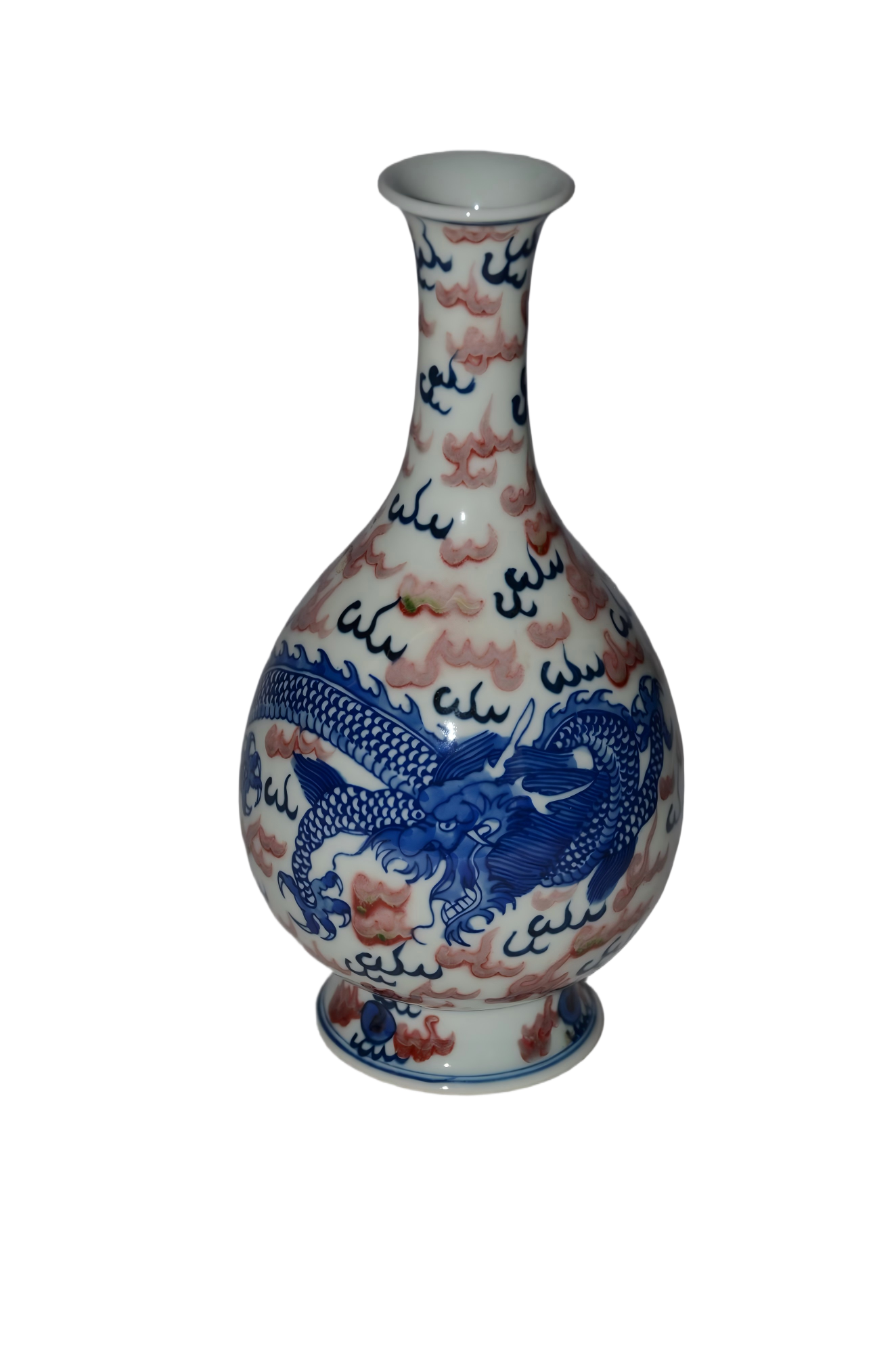清乾隆 銀閣中国美術青花釉裏紅龍紋碗乾隆款旧家蔵出(SN297) 特別依頼 